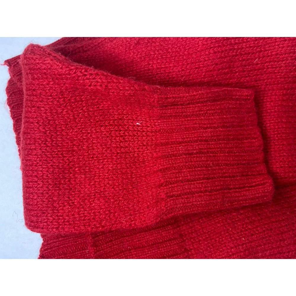 Steeplechase Red Wool Blend Crewneck Sweater Mens XL Solid‎ Long Sleeve Knit